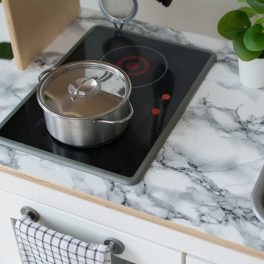   Márványmintás munkalap matrica - IKEA Duktig konyhára (fekete-fehér)
