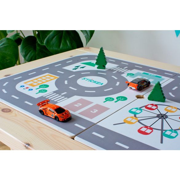 Városi utak - színes matrica - FLISAT asztalra