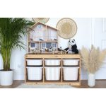 Bézs kockás matrica - Trofast tárolódobozra 