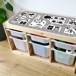   Városi utak - fekete-fehér matrica - fenyő TROFAST kerethez