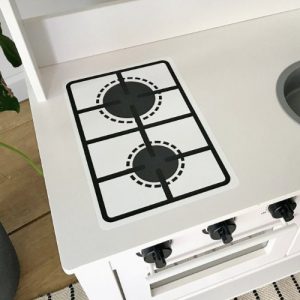 Fehér főzőlap matrica - SPISIG játék konyhára
