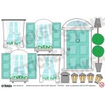 Ablak matricák - menta - IKEA Flisat babaházra