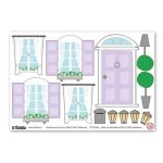 Ablak matricák - lila - IKEA Flisat babaházra