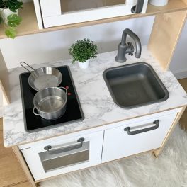   Márványmintás munkalap matrica - IKEA Duktig konyhára (szürke-fehér)