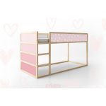 IKEA Kura ágymatrica - rószaszín szivecskés