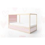 IKEA Kura ágymatrica - rószaszín szivecskés